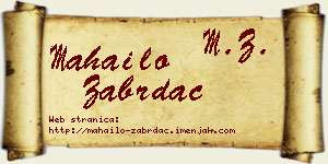 Mahailo Zabrdac vizit kartica